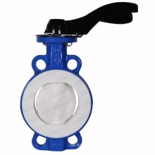 Bundor Cast Iron 4 Inch PTFE Seal Wafer Type handle Butterfly  Valve With Cad Drawing